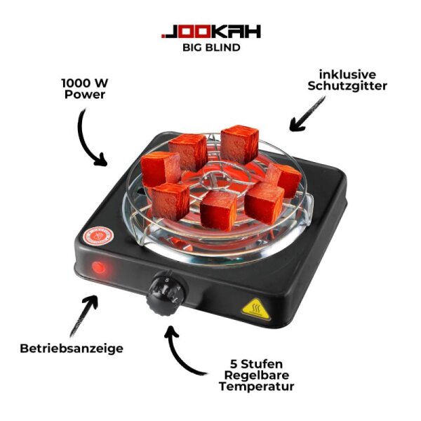 Jookah - Kohleanzünder 1000w mit Schutzgitter Big Blind