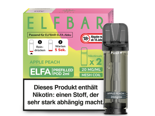 Elfbar - Elfa Pod Apple Peach 20 mg/ml (2 Stück pro Packung)