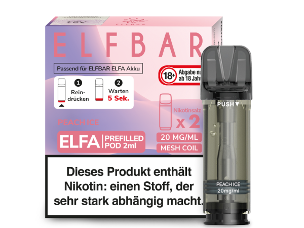 Elfbar - Elfa Pod Peach Ice 20 mg/ml (2 Stück pro Packung)