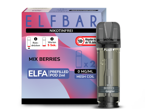 Elfbar - Elfa Pod Mix Berries 0 mg/ml (2 Stück pro Packung)