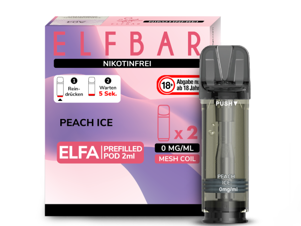 Elfbar - Elfa Pod Peach Ice 0 mg/ml (2 Stück pro Packung)