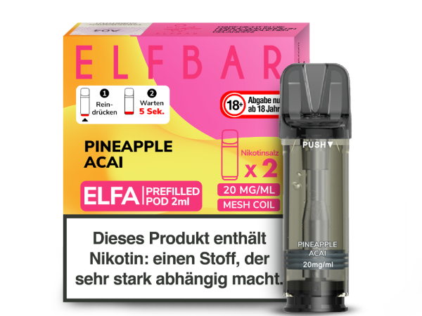 Elfbar - Elfa Pod Pineapple Acai 20 mg/ml (2 Stück pro Packung)