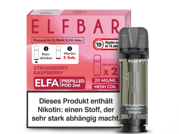 Elfbar - Elfa Pod Strawberry Raspberry 20 mg/ml (2 Stück pro Packung)